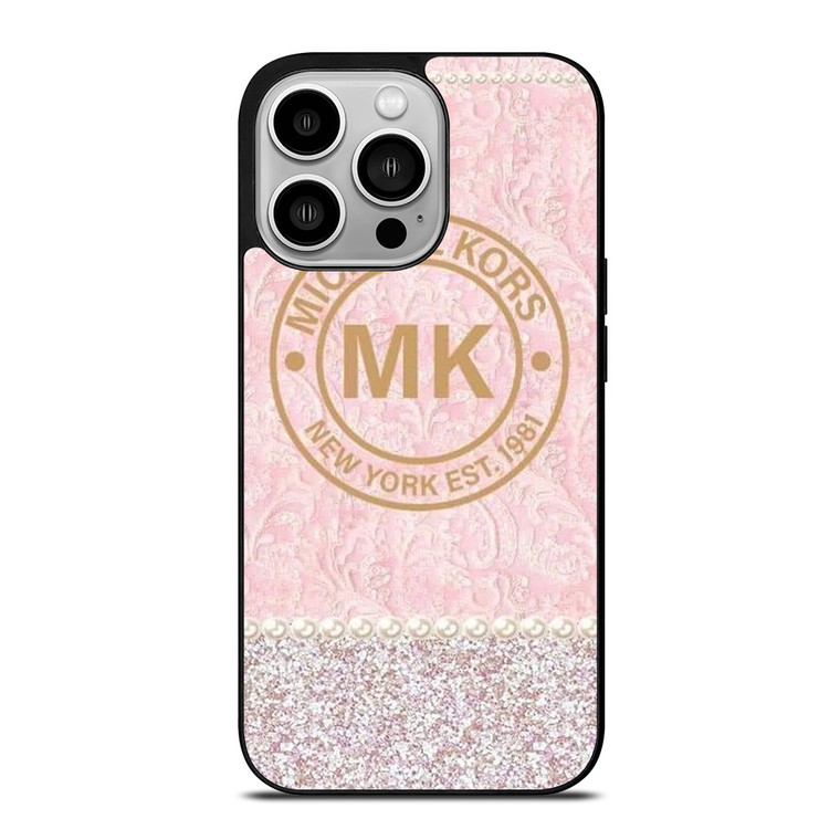 MICHAEL KORS MK LOGO PINK iPhone 14 Pro Case Cover