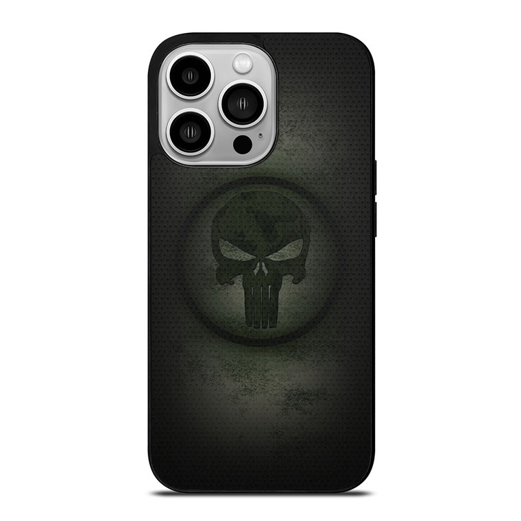 PUNISHER LOGO METAL CARBON iPhone 14 Pro Case Cover