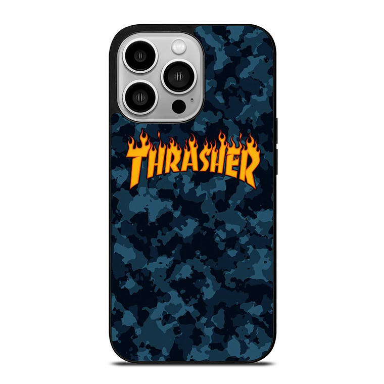 THRASHER SKATEBOARD CAMO BLUE iPhone 14 Pro Case Cover
