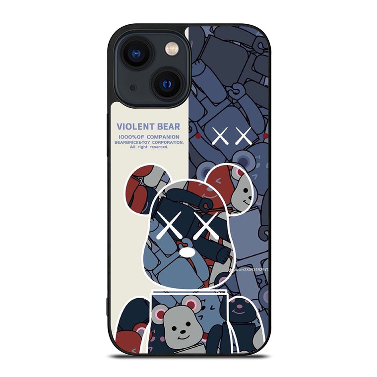 BEAR BRICK VIOLENT BEAR KAWS iPhone 14 Plus Case Cover