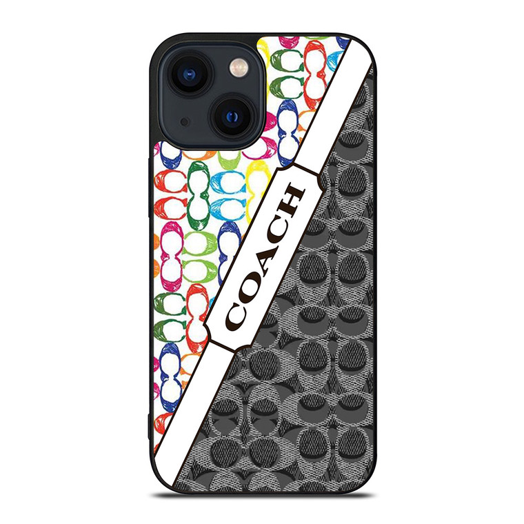 COACH NEW YORK LOGO COLORFULL BLACK ICON iPhone 14 Plus Case Cover