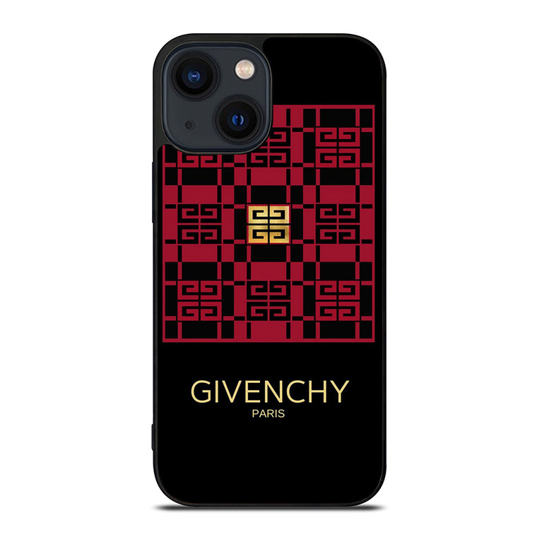 GIVENCHY PARIS LOGO RED GOLD iPhone 14 Plus Case Cover