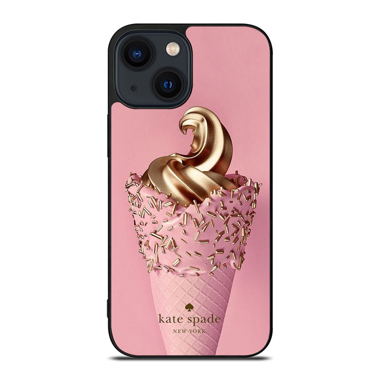 KATE SPADE NEW YORK LOGO GOLDEN ICE CREAM iPhone 14 Plus Case Cover