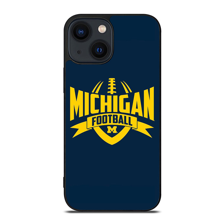 MICHIGAN WOLVERINES LOGO UNIVERSITY FOOTBALL ICON iPhone 14 Plus Case Cover