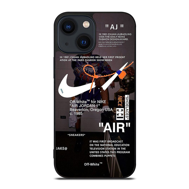 OFF-WHITE NIKE AIR JORDAN MICHAEL iPhone 14 Plus Case Cover OFF-WHITE NIKE AIR JORDAN MICHAEL iPhone 14 Plus Case Cover