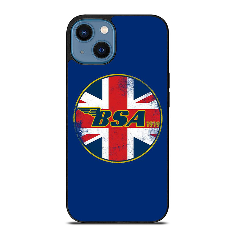 BSA MOTORCYCLE LOGO 1919 UNION JACK iPhone 14 Case Cover