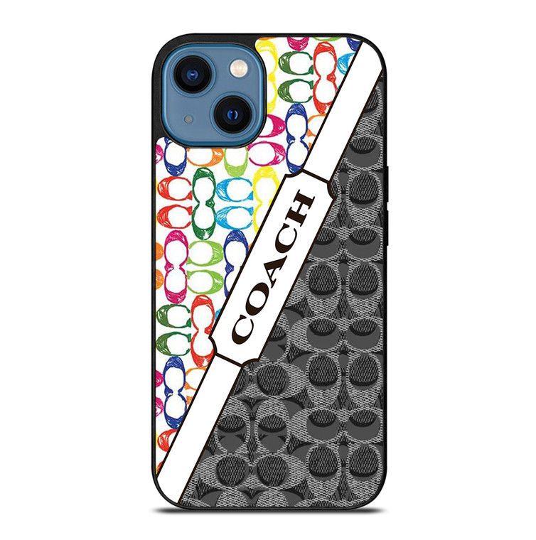 COACH NEW YORK LOGO COLORFULL BLACK ICON iPhone 14 Case Cover