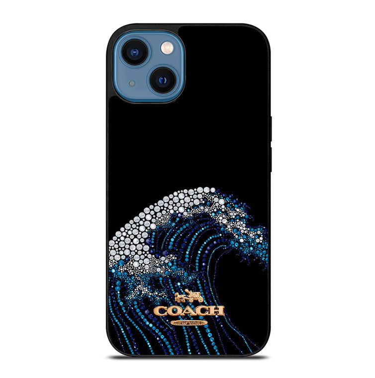 COACH NEW YORK LOGO DIAMOND WAVE iPhone 14 Case Cover