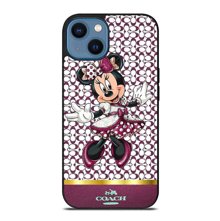 COACH NEW YORK LOGO MINNIE MOUSE DISNEY iPhone 14 Case Cover