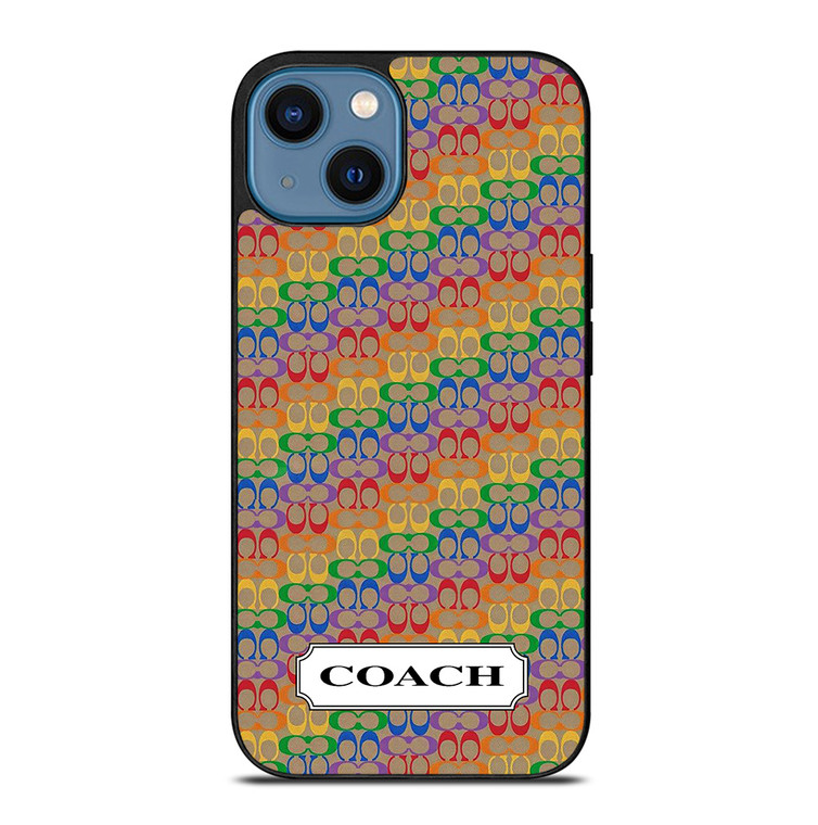COACH NEW YORK LOGO PATTERN COLORFULI CONS iPhone 14 Case Cover