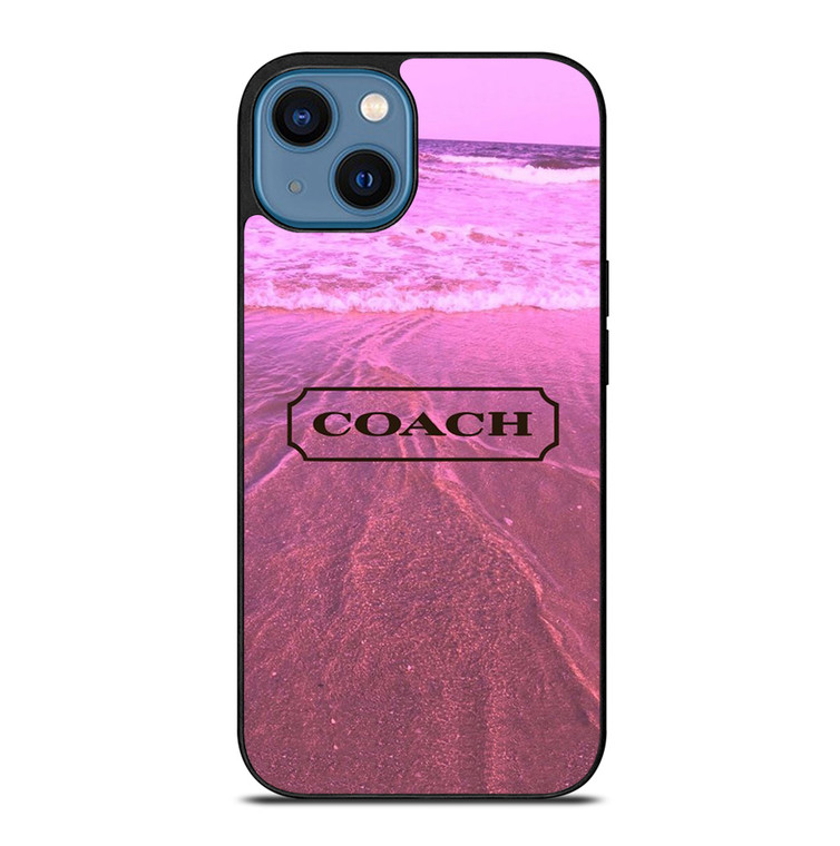 COACH NEW YORK LOGO PINK BEACH iPhone 14 Case Cover