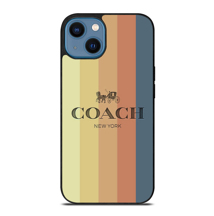 COACH NEW YORK LOGO STRIPES iPhone 14 Case Cover
