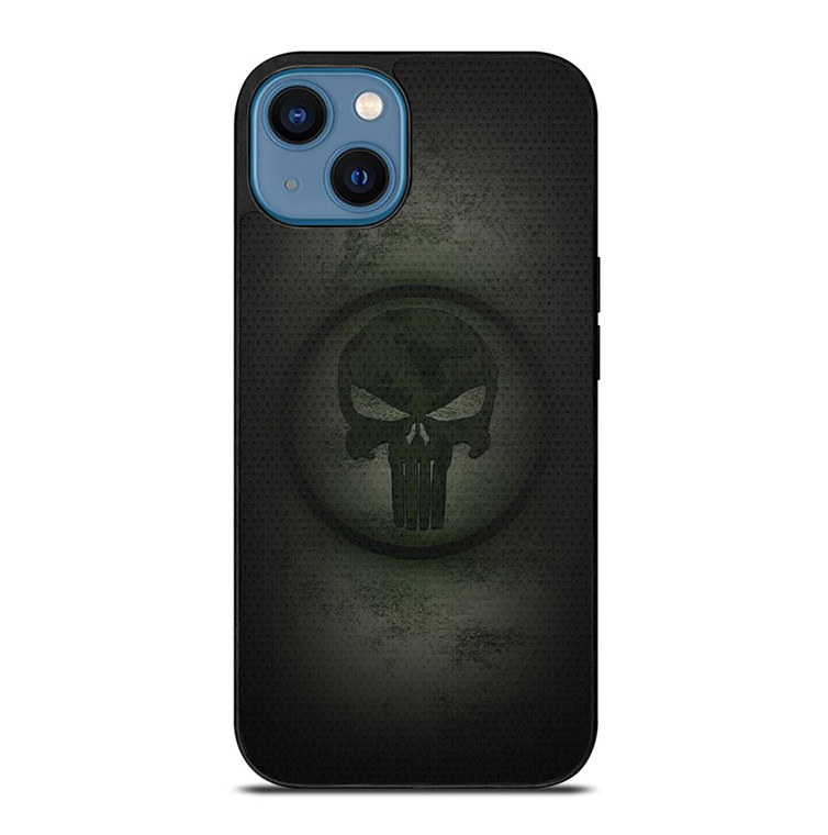 PUNISHER LOGO METAL CARBON iPhone 14 Case Cover