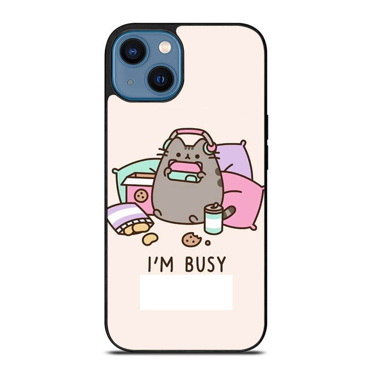 PUSHEEN CAT I'M BUSY iPhone 14 Case Cover