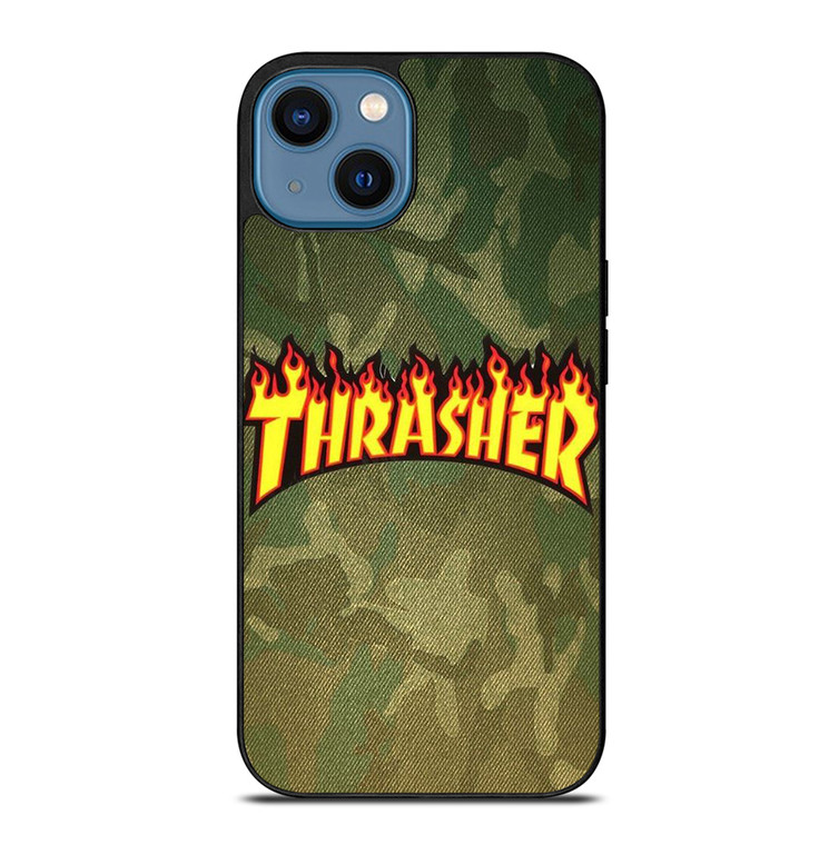 THRASHER CAMO SKATEBOARD MAGAZINE iPhone 14 Case Cover
