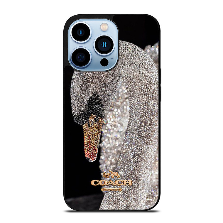 COACH NEW YORK LOGO DIAMOND SWAN iPhone 13 Pro Max Case Cover