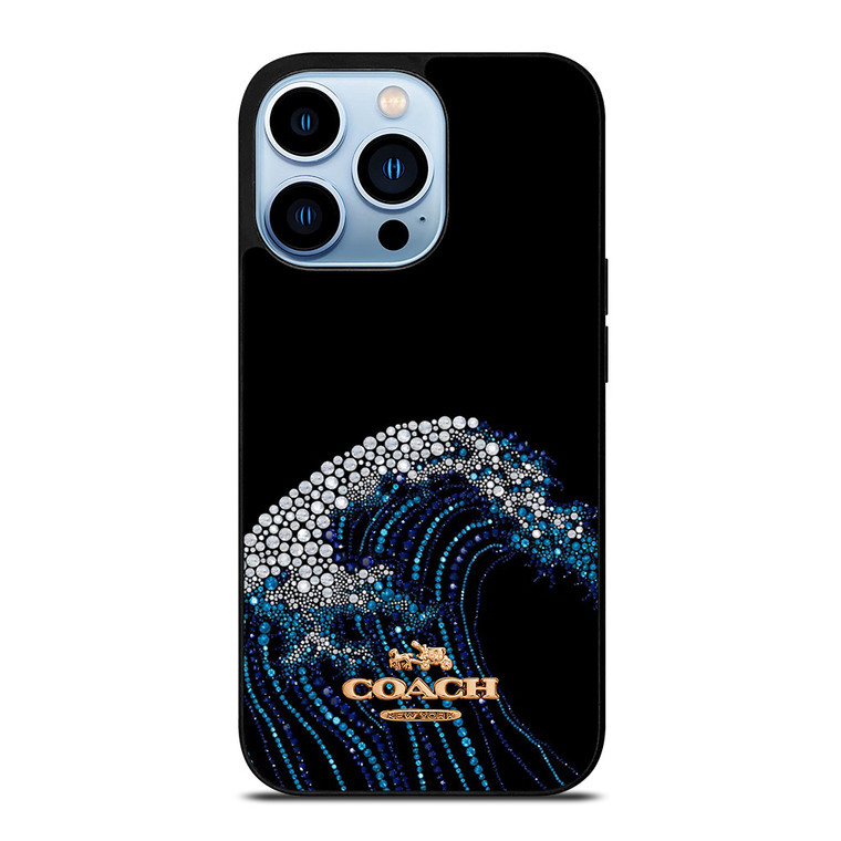 COACH NEW YORK LOGO DIAMOND WAVE iPhone 13 Pro Max Case Cover