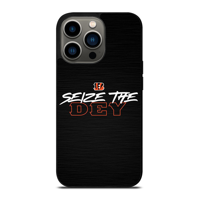 CINCINNATI BENGALS LOGO FOOTBALL TEAM SEIZE THE DEY iPhone 13 Pro Case Cover