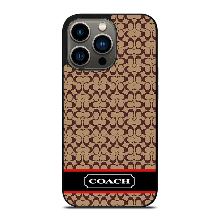 COACH NEW YORK BROWNLOGO PATTERN iPhone 13 Pro Case Cover