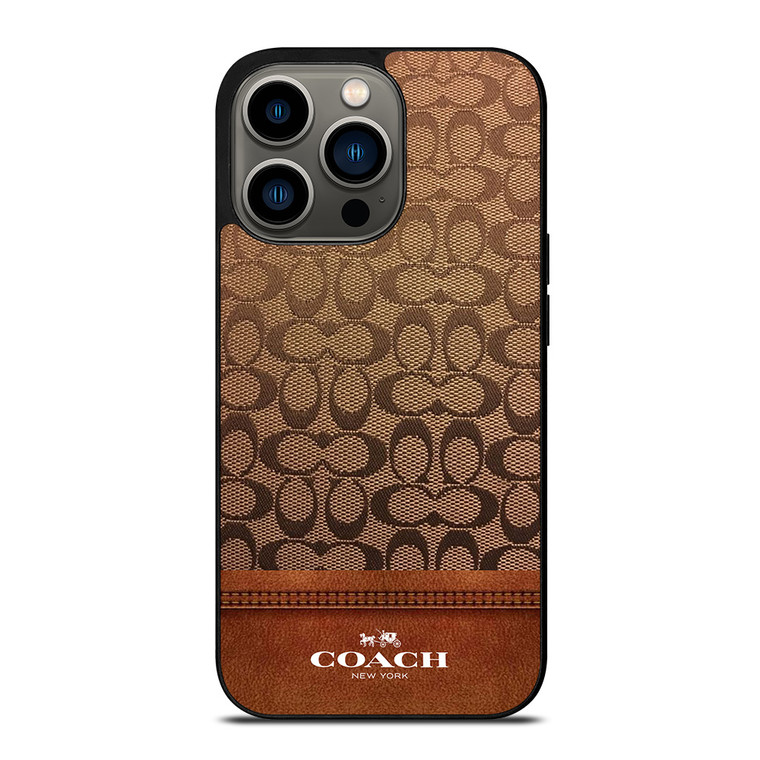 COACH NEW YORK ICON BROWN LOGO iPhone 13 Pro Case Cover