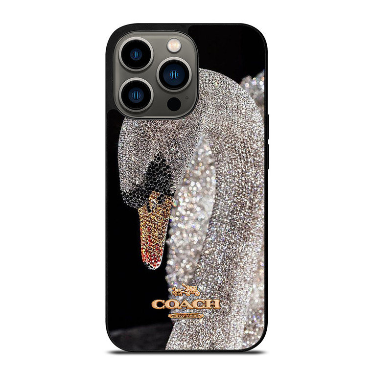 COACH NEW YORK LOGO DIAMOND SWAN iPhone 13 Pro Case Cover