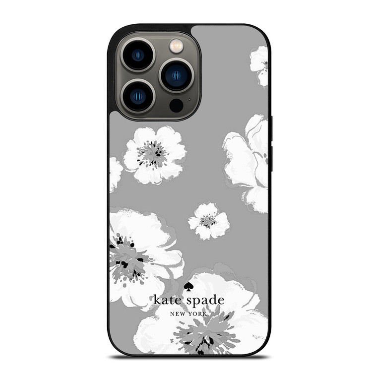 KATE SPADE NEW YORK LOGO FLORAL GRAY iPhone 13 Pro Case Cover