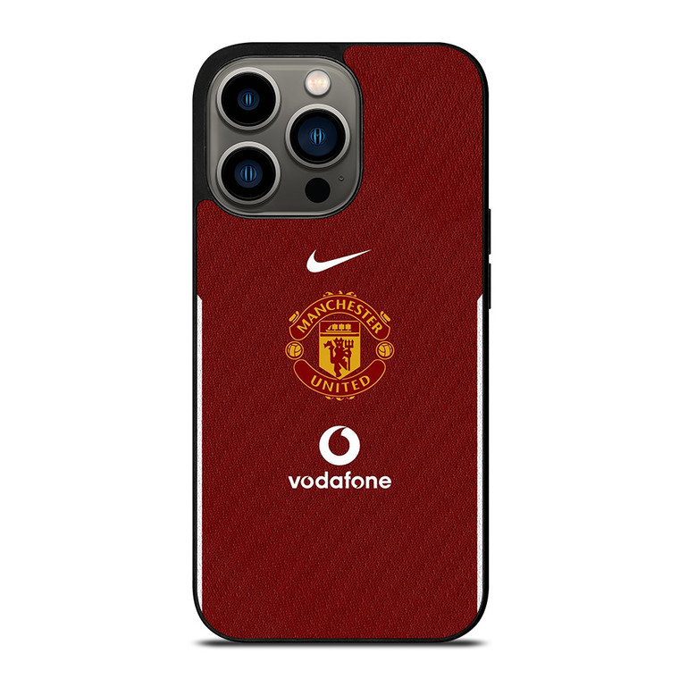 MANCHESTER UNITED FC LOGO FOOTBALL VODAFONE JERSEY iPhone 13 Pro Case Cover