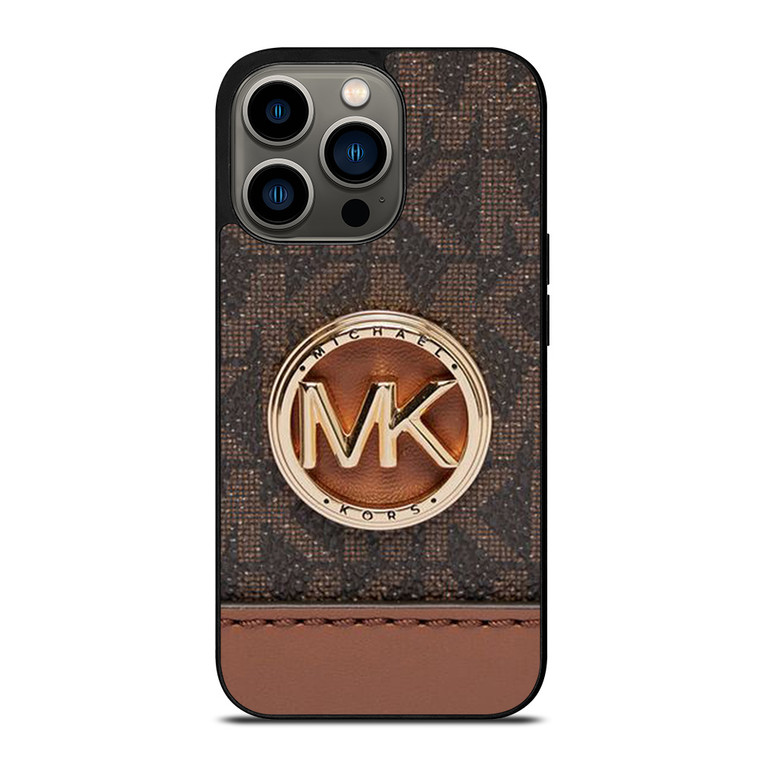 MICHAEL KORS LOGO MK WALLET BROWN iPhone 13 Pro Case Cover