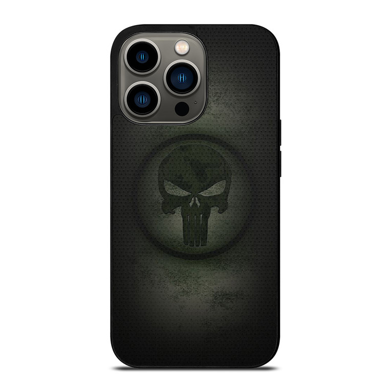PUNISHER LOGO METAL CARBON iPhone 13 Pro Case Cover