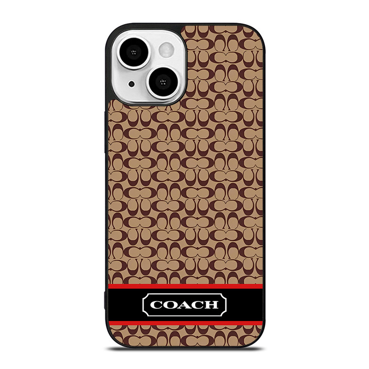 COACH NEW YORK BROWNLOGO PATTERN iPhone 13 Mini Case Cover
