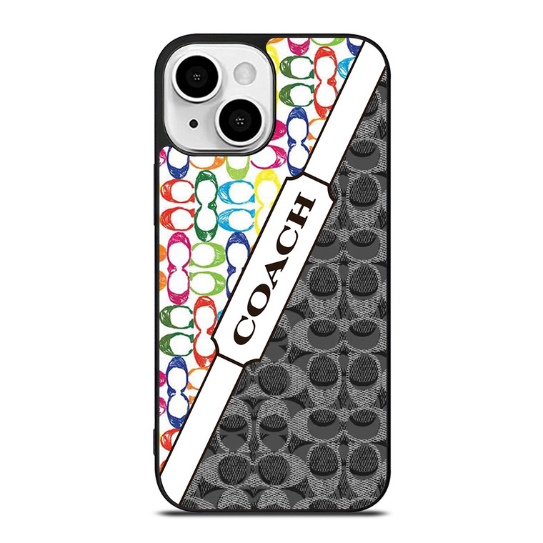 COACH NEW YORK LOGO COLORFULL BLACK ICON iPhone 13 Mini Case Cover