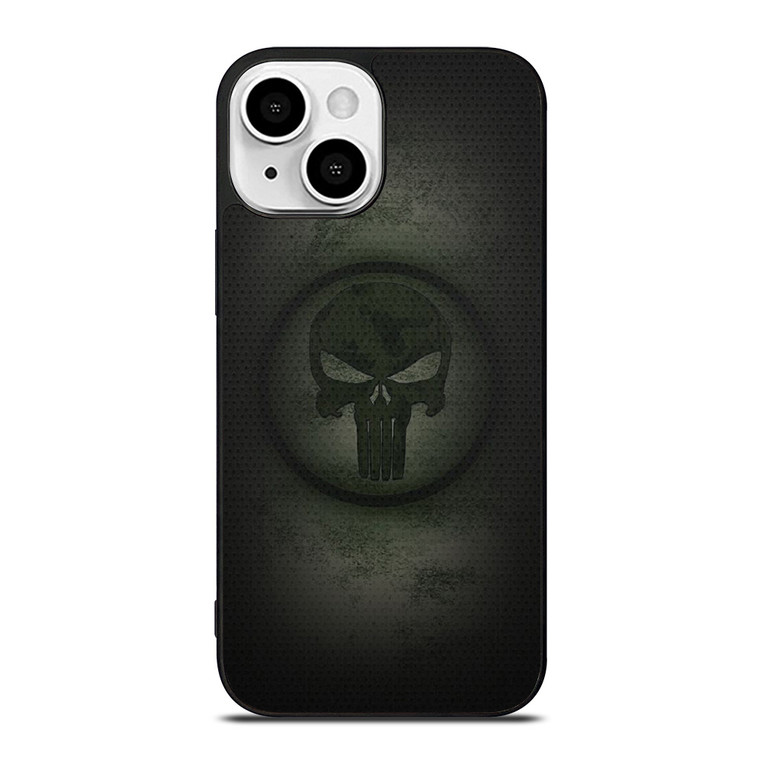 PUNISHER LOGO METAL CARBON iPhone 13 Mini Case Cover