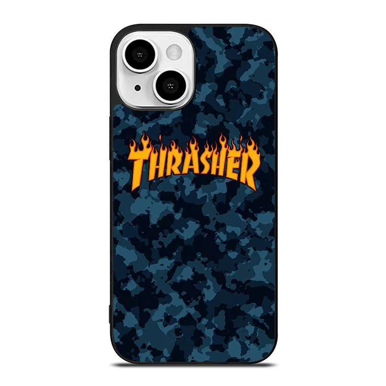 THRASHER SKATEBOARD CAMO BLUE iPhone 13 Mini Case Cover