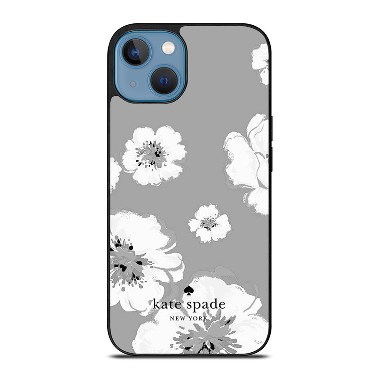 KATE SPADE NEW YORK LOGO FLORAL GRAY iPhone 13 Case Cover