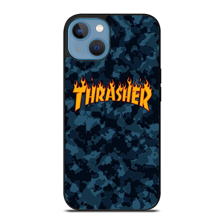 THRASHER SKATEBOARD CAMO BLUE iPhone 13 Case Cover
