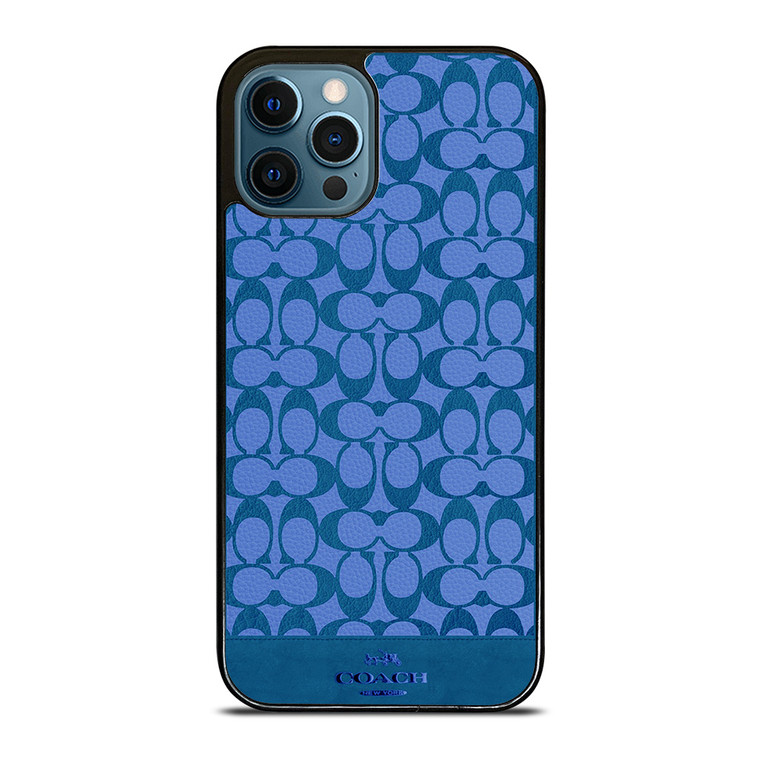 COACH NEW YORK LOGO PATTERN BLUE EMBLEM iPhone 12 Pro Max Case Cover