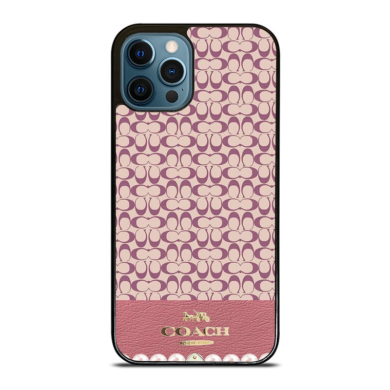 COACH NEW YORK LOGO PINK EMBLEM PATTERN iPhone 12 Pro Max Case Cover