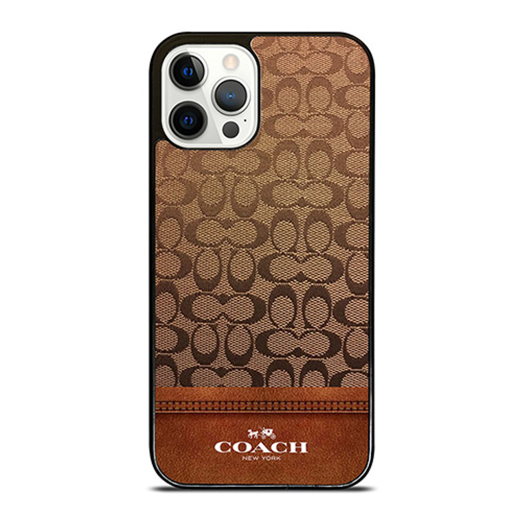 COACH NEW YORK ICON BROWN LOGO iPhone 12 Pro Case Cover