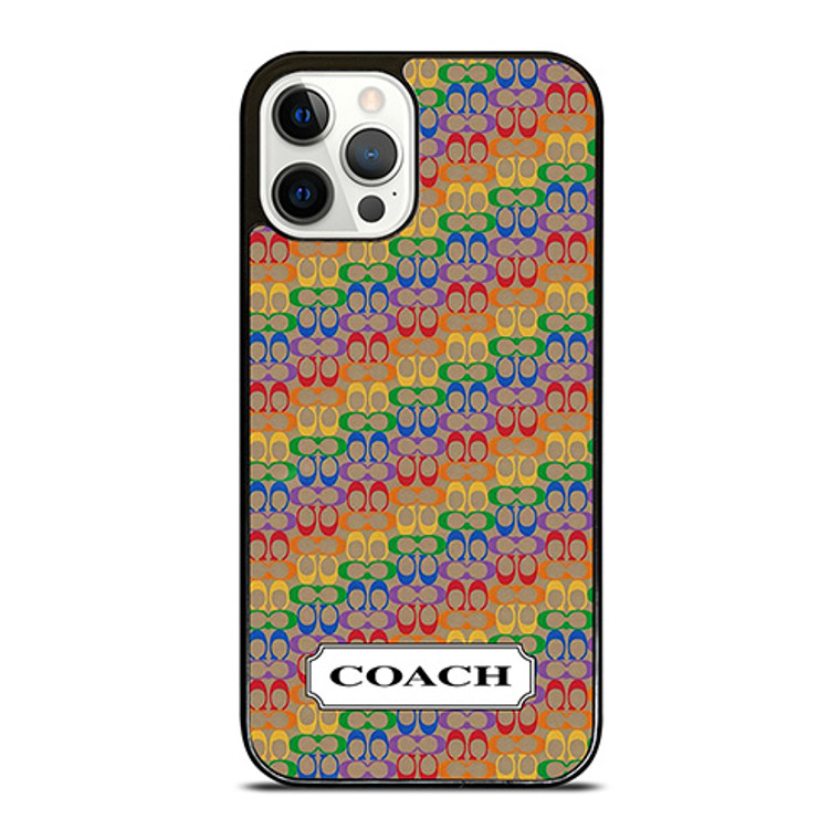 COACH NEW YORK LOGO PATTERN COLORFULI CONS iPhone 12 Pro Case Cover
