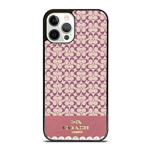 COACH NEW YORK LOGO PINK EMBLEM PATTERN iPhone 12 Pro Case Cover