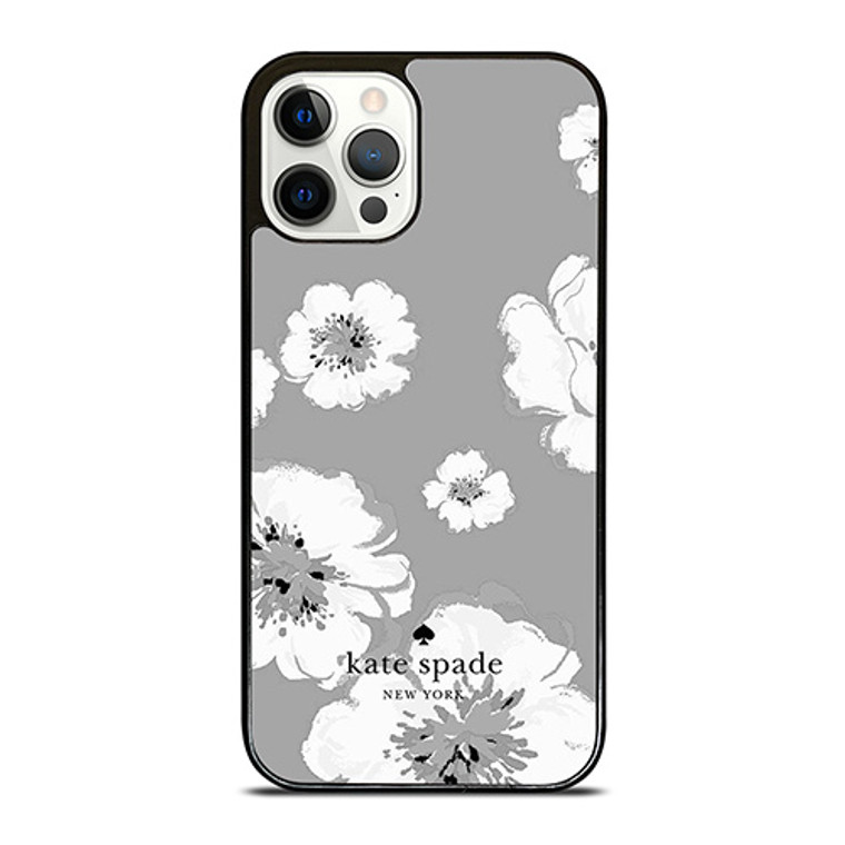 KATE SPADE NEW YORK LOGO FLORAL GRAY iPhone 12 Pro Case Cover