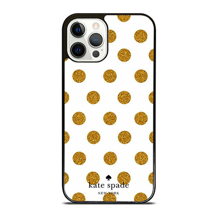 KATE SPADE NEW YORK LOGO GOLDEN POLKADOTS iPhone 12 Pro Case Cover