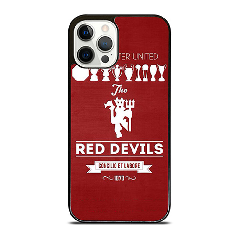 MANCHESTER UNITED FC LOGO FOOTBALL RED DEVILS iPhone 12 Pro Case Cover