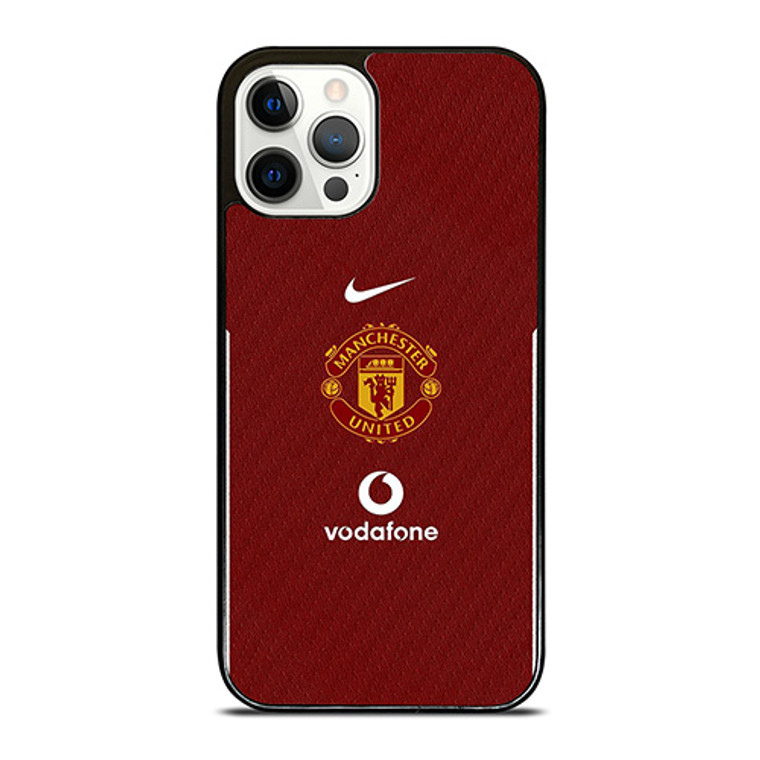 MANCHESTER UNITED FC LOGO FOOTBALL VODAFONE JERSEY iPhone 12 Pro Case Cover
