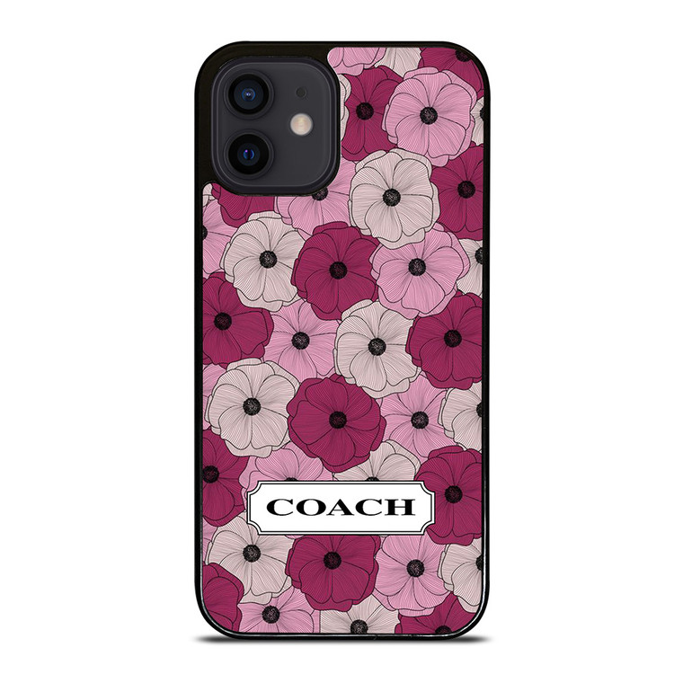 COACH NEW YORK LOGO PURPLE FLOWER iPhone 12 Mini Case Cover