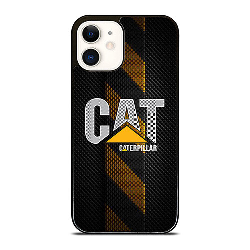 CATERPILLAR TRACTOR LOGO YELLOW METAL TRIPE iPhone 12 Case Cover