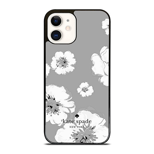 KATE SPADE NEW YORK LOGO FLORAL GRAY iPhone 12 Case Cover