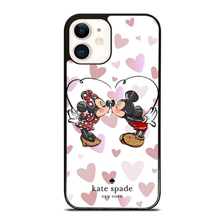KATE SPADE NEW YORK LOGO MICKEY MINNEY MOUSE DISNEY KISS iPhone 12 Case Cover