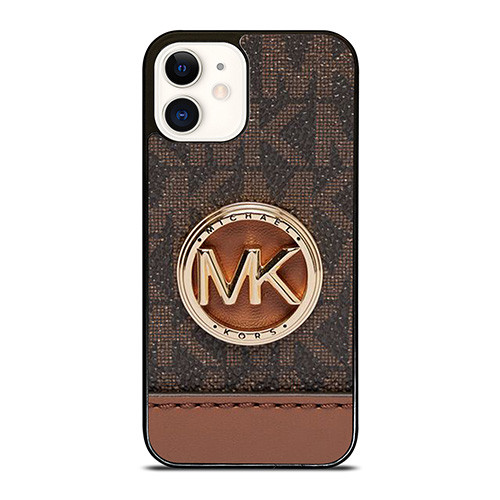 MICHAEL KORS LOGO MK WALLET BROWN iPhone 12 Case Cover