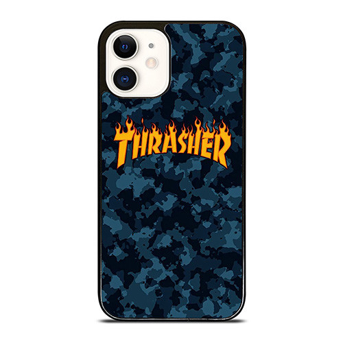 THRASHER SKATEBOARD CAMO BLUE iPhone 12 Case Cover